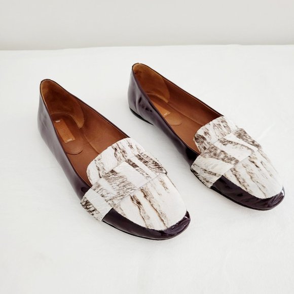 Reed Krakoff cranberry and gray patent leather flats size 39 - Picture 2 of 10